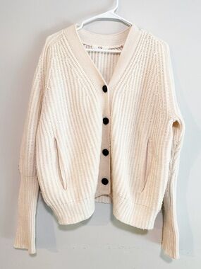 CO collection wool cashmere cardigan sweater ivory size small